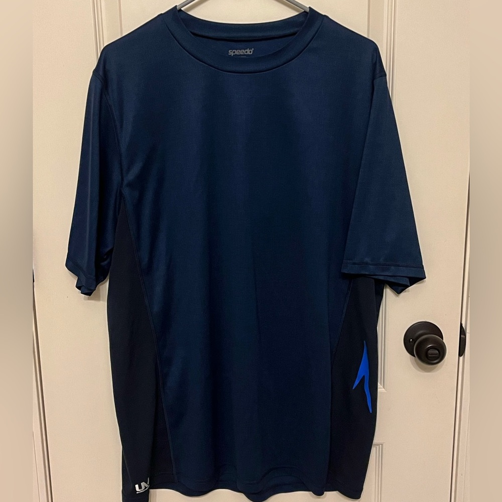 Speedo Men's Navy Blue Swim Rash Guard